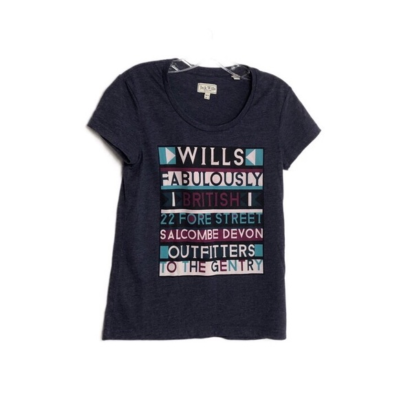 Jack Wills Blue Graphic Logo Short Sleeve T-Shirt - Picture 1 of 8